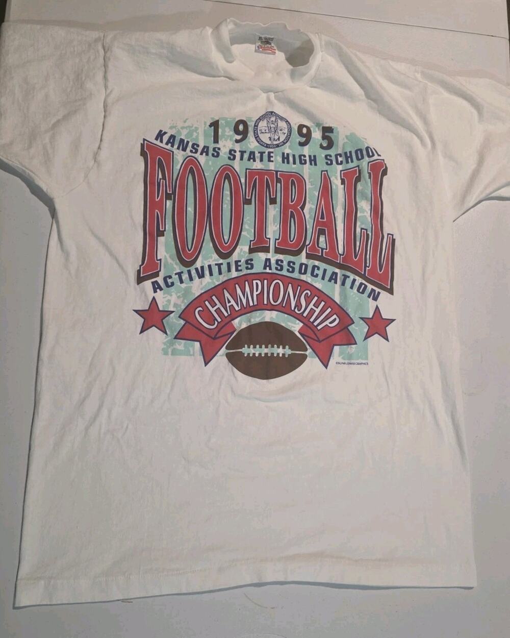 Vintage 1995 Kansas State High School Football Championship T Shirt XL Made USA